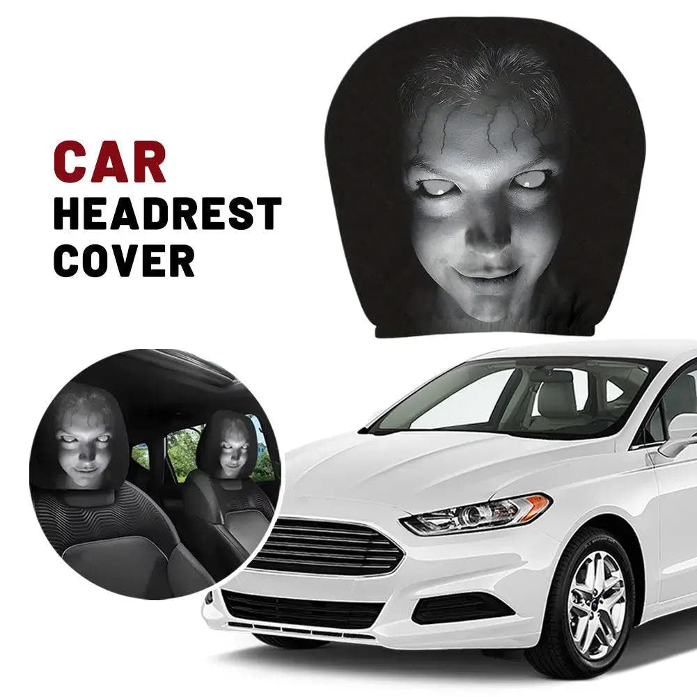 Horror Face Car Headrest Covers