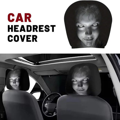 Horror Face Car Headrest Covers